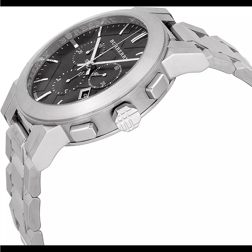 Burberry BU9351 Chronograph Black Dial Stainless Steel Men's Watch #114 running